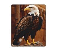Hingor Tapis de souris imprimé aigle volant avec bords cousus - Tapis de souris pour bureau carré lavable, base en caoutchouc antidérapant, accessoires pour ordinateur portable - 22,9 x 17,8 cm