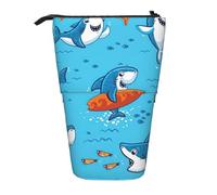 Hingor Trousse à crayons télescopique avec imprimé baleine sous-marine - Pour l'école, le bureau, les cosmétiques