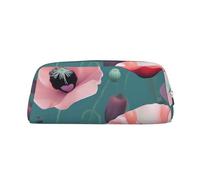 Hingor Trousse de toilette avec fermeture éclair pour cosmétiques, papeterie, sac à main, trousse à crayons - Motif coquelicots pastel, Argenté., One Size, Pochette à monnaie