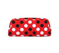 Hingor Trousse de toilette tendance avec fermeture éclair pour cosmétiques, papeterie, sac à main, trousse à crayons - Rouge et blanc à pois - Voyage, doré, Taille unique, Pochette à monnaie
