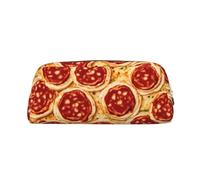 Hingor Trousse de toilette tendance avec impression 3D Pizza Pepperoni avec fermeture éclair pour cosmétiques, papeterie, sac à main, trousse à crayons - Voyage, Argenté., One Size, Pochette à monnaie