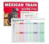 HINGTAI Bloc-Notes de 50 Feuilles pour Le Jeu du Train Mexicain, Dominos colorés en Forme de Pattes de Poulet avec Reliure Spirale, Accessoires pour Le Jeu du Train Mexicain, Bloc-Notes pour Les