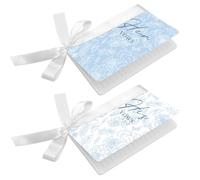 HINGTAI Lot de 2 carnets de vœux de mariage bleus et blancs avec nœud, personnalisés, pour elle et lui, décorations pour officiants, idéales pour les fiançailles et les mariages