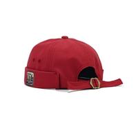 HINGTAT Casquette Docker pour homme - Bonnet de travail - Casquette de marin - Casquette sans bord - Style rétro - Réglable, Rouge, Taille unique