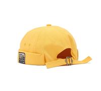 HINGTAT Casquette Docker pour homme - Bonnet de travail - Casquette de marin - Casquette sans bord - Style rétro - Réglable, jaune, Taille unique
