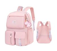HINGTAT Sac à dos Kawaii Fille Sac d'école Cartable Fille Primaire pour 6 8 10 Enfants Filles avec décor trucs Kawaii Sac à Dos pour Adolescentes Filles Cartable