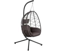 Hinhocker Fauteuil Hamac Avec Chassis Marron Hamac Suspendu Pour Linterieur Et Lexterieur Coussin Et Rembourrage D'assise De Multicolore
