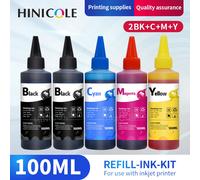HINICOLE-Kit de recharge d'encre universel pour imprimante à jet d'encre Brother, cartouche CISS, Epson, IL, HP, 100ml Yellow