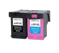 HINICOLE Lot de 4 cartouches d'encre compatibles 301 XL de remplacement Compatible avec imprimantes DeskJet 1050 2050 3050 2150 3150 1010 1510 2540 compatible avec le numéro de pièce 301(1SET)