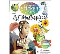 Hinkler Art Masterpieces Creative Sticker Mosaïque | Livre d'autocollants mosaïque pour adultes | Couleur par autocollants | Autocollant par numéros | Sticker Art