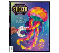 Hinkler - Kaléidoscope Sticker Mosaics - Océan néon - Peinture par autocollant - Livre d'autocollants mosaïque pour adultes - Créature de l'océan Sticker Art