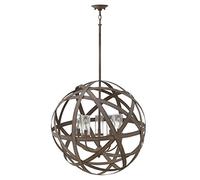 HINKLEY Lighting Suspension extérieure Carson, 67 cm, fer antique, 5 éclairages
