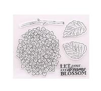 Hinleise Feuille de tampon en silicone transparent - Hortensia - Pour la fabrication de cartes, le scrapbooking, les albums photo, les comptes à la main, les loisirs créatifs