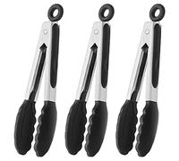 HINMAY Lot de 3 mini pinces avec embouts en silicone 7" (noir)