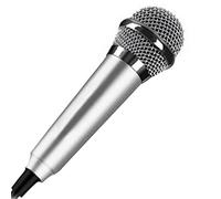 Hinmay Mini microphone à condensateur - prise de 3,5 mm - pour karaoké, téléphone, ordinateur - petit enregistreur portable et filaire (argent)