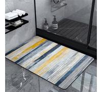 Hinnin Tapis de Bain Antidérapant 80x120cm Tapis Salle de Bain Diatomite Super Absorbant Microfibre Tapis de Douche Doux Séchage Rapide Lavable Tapis Grande Taille Tapis Douche Bain Jaune