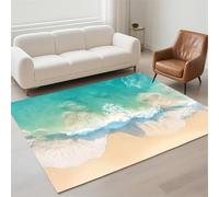 Hinnin Tapis Salon 100x200cm Ocean Tapis de Couloir Chambre Moderne Lavable Antidérapant, Doux Pile Bou Grand Carpet pour Salon, Couloir, Salle à Manger, D'Entrée, Bureau 13-980