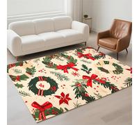 Hinnin Tapis Salon 120x180cm Christmas Tapis de Couloir Chambre Moderne Lavable Antidérapant, Doux Pile Bouclée Grand Carpet pour Salon, Couloir, Salle à Manger, D'Entrée, Bureau 13-654