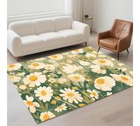 Hinnin Tapis Salon 120x180cm Daisies Tapis de Couloir Chambre Moderne Lavable Antidérapant, Doux Pile Bouclée Grand Carpet pour Salon, Couloir, Salle à Manger, D'Entrée, Bureau 13-644