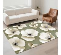 Hinnin Tapis Salon 140x200cm Flower Tapis de Couloir Chambre Moderne Lavable Antidérapant, Doux Pile Bouclée Grand Carpet pour Salon, Couloir, Salle à Manger, D'Entrée, Bureau 13-630