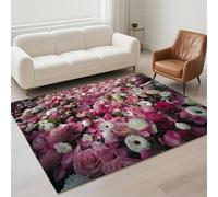 Hinnin Tapis Salon 140x200cm Rose Tapis de Couloir Chambre Moderne Lavable Antidérapant, Doux Pile Bou Grand Carpet pour Salon, Couloir, Salle à Manger, D'Entrée, Bureau 13-1058