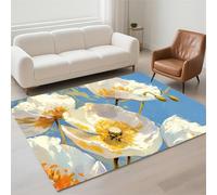 Hinnin Tapis Salon 140x200cm Spring Tapis de Couloir Chambre Moderne Lavable Antidérapant, Doux Pile Bou Grand Carpet pour Salon, Couloir, Salle à Manger, D'Entrée, Bureau 13-1074