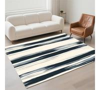 Hinnin Tapis Salon 50x80cm Stripes Tapis de Couloir Chambre Moderne Lavable Antidérapant, Doux Pile Bou Petit Carpet pour Salon, Couloir, Salle à Manger, D'Entrée, Bureau 13-1090
