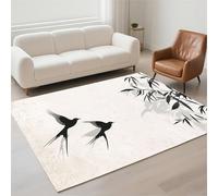 Hinnin Tapis Salon 70x140cm Bamboo Tapis de Couloir Chambre Moderne Lavable Antidérapant, Doux Pile Bouclée Petit Carpet pour Salon, Couloir, Salle à Manger, D'Entrée, Bureau 13-648