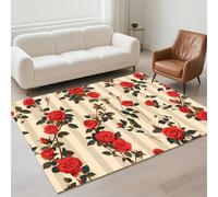 Hinnin Tapis Salon 70x140cm Cream Tapis de Couloir Chambre Moderne Lavable Antidérapant, Doux Pile Bouclée Petit Carpet pour Salon, Couloir, Salle à Manger, D'Entrée, Bureau 13-646