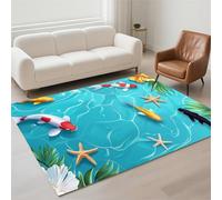 Hinnin Tapis Salon 70x140cm Marine Tapis de Couloir Chambre Moderne Lavable Antidérapant, Doux Pile Bou Petit Carpet pour Salon, Couloir, Salle à Manger, D'Entrée, Bureau 13-1244