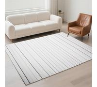 Hinnin Tapis Salon 80x150cm White Tapis de Couloir Chambre Moderne Lavable Antidérapant, Doux Pile Bou Grand Carpet pour Salon, Couloir, Salle à Manger, D'Entrée, Bureau 13-992