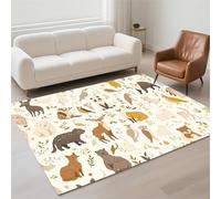 Hinnin Tapis Salon 90x150cm Animals Tapis de Couloir Chambre Moderne Lavable Antidérapant, Doux Pile Bouclée Grand Carpet pour Salon, Couloir, Salle à Manger, D'Entrée, Bureau 13-600