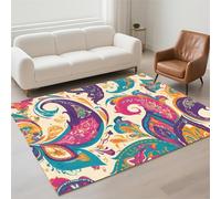 Hinnin Tapis Salon 90x150cm Cartoons Tapis de Couloir Chambre Moderne Lavable Antidérapant, Doux Pile Bouclée Grand Carpet pour Salon, Couloir, Salle à Manger, D'Entrée, Bureau 13-650