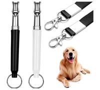 HINNVCL Lot de 2 sifflets pour chien à ultrasons réglables pour arrêter les aboiements des voisins, dressage de rappel, sifflet professionnel à ultrasons silencieux pour arrêter les aboiements