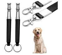 HINNVCL Lot de 2 sifflets pour chien à ultrasons réglables pour arrêter les aboiements des voisins, dressage de rappel, sifflet professionnel à ultrasons silencieux pour arrêter les aboiements