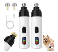 HINNVCL Silent Groom Pro Lot de 2 broyeurs à ongles pour chiens, sans fil, charge rapide USB avec têtes de meulage de rechange