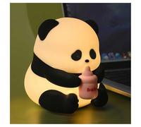 HINNVCL Veilleuse panda en silicone pour chambre de bébé et tout-petit, veilleuse décorative LED rechargeable pour filles et garçons, lampe Kawaii portable