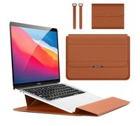 Hinnwer 11 11,6 12 Pouces Housse Ordinateur Portable Sacoche avec Fonction Stand pour Ipad Pro 12.9 MacBook Air M1 2020/Surface/Acer/Asus/Dell/Fujitsu/Lenovo/HP/Samsung/Sony Marron