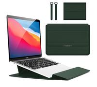 Hinnwer 11 11,6 12 Pouces Housse Ordinateur Portable Sacoche avec Fonction Stand pour Ipad Pro 12.9 MacBook Air M1 2020/Surface/Acer/Asus/Dell/Fujitsu/Lenovo/HP/Samsung/Sony Vert