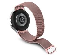 Hinnwer 20mm Bracelet en Métal pour Samsung Galaxy Watch FE/Galaxy Watch 7/Galaxy Watch 6/5/4 40mm 44mm/Watch 6 Classic One-Click Bouton Acier Inoxydable pour Galaxy Watch 5 Pro 45mm Rose