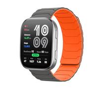 Hinnwer 22mm Bracelet Compatible avec Amazfit Balance 3/Amazfit Balance Ultra/Cheetah 2 Ultra/Bip Max/Active Max, Bracelet Boucle Magnétique Silicone pour Amazfit T-Rex 3 Pro 48mm Gris Orange