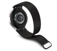 Hinnwer Bracelet en Métal pour Samsung Galaxy Watch FE/7/6/5/4 40mm 44mm/6 Classic - One-Click Bouton Acier Inoxydable pour Watch 5 Pro 45mm Noir