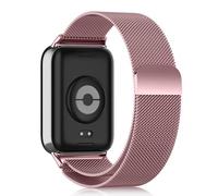 Hinnwer Bracelet pour Xiaomi Smart Band 10 Pro/Redmi Watch 6 Active/6 Lite | Un Clic Boucle Magnétique Band Maille Métallique avec Aimant pour Xiaomi Smart Band 9 Pro/8 Pro/Redmi Watch 6/5/4 (Rose)