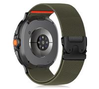 Hinnwer Nylon Bracelets Compatible avec Bracelet Samsung Galaxy Watch 8 40mm 44mm/8 Classic 46mm, Fermoir Parachute Sport Loop Tressé Bracelet pour Galaxy Watch 8 Classic 46mm Vert Armée