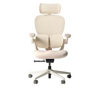 HINOMI Q2 - Fauteuil de Bureau Ergonomique, Soutien Lombaire réglable, Appui-tête réglable, Assise en Mesh, accoudoirs relevables, Dossier inclinable avec Repose-Pieds, Design élégant (Crème)