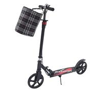 HINOPY Trottinette pliable réglable en hauteur - Double frein - Pour adultes et enfants - Avec sac de rangement - Capacité de charge de 150 kg - Noir