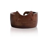 Hinourisha Bol de laine en bois - 17 x 10 cm bol à laine, Grand bol en laine à tricoter, bobinoir à laine, bol tricot - pour laine crochet, laine crochet, accessoires tricot -Couleur noyer