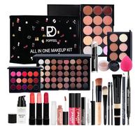 Hinourisha coffret maquillage femme, lot maquillage, make up set, palette maquillage yeux, All-in-One Cosmetics coffret maquillage Kit avec Ombres Paupières, Rouge à Lèvres, Pinceaux, Mascara A190