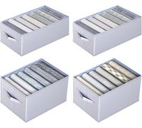hinrey Organisateur de penderie, 2 + 2 pièces, organisateur de pantalons, organisateur pour penderie, boîte de rangement pour jeans, pantalons, chemises