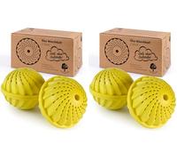 Hinrichs 2x Boules de Lavage - Lavage Linge avec Perles en Céramique - Laver sans Lessive - Pour env. 1 500 lavages - Balle de Lavage sans Parfum (jaune) (Lot de 2)